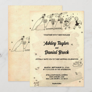 Elegante  Retro Bruidsmeisjes Classic Wedding Kaart