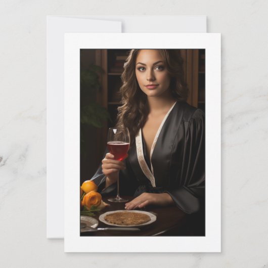 Elegante Retro Brunch Afstudeerfeest Foto Kaart (Achterkant)