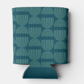 Elegante Retro Chic Arch Blauwgroen Blauw Aangepas Blikjeskoeler (Achterkant)