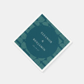 Elegante Retro Chic Arch Blauwgroen Blauw Aangepas Servet (Hoek)