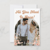 Elegante retro chic script 2 boog foto's boho save the date (Voorkant)