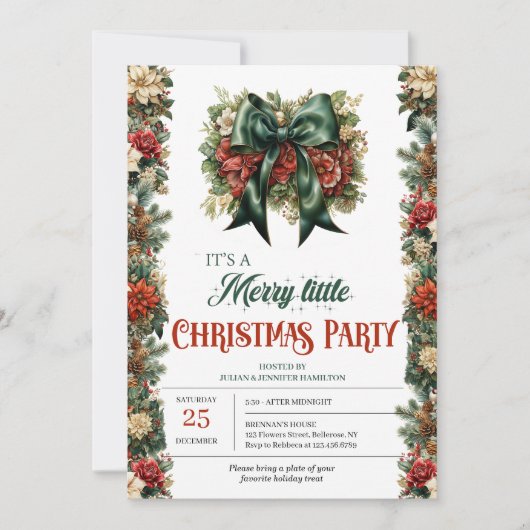 Elegante  retro classic groene lintboog kaart (Voorkant)