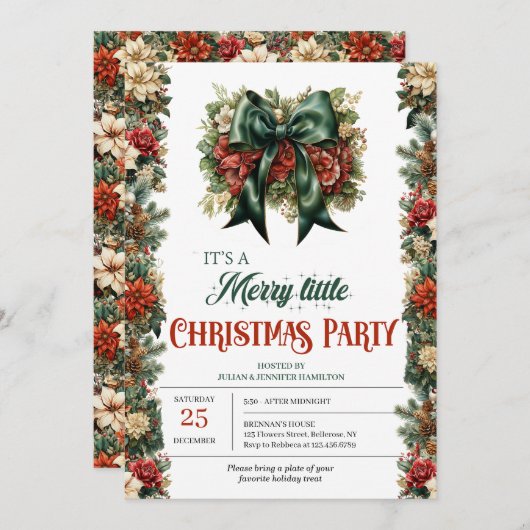 Elegante  retro classic groene lintboog kaart (Voorkant / Achterkant)