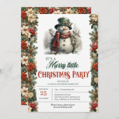 Elegante  retro classic leuke sneeuwpop kaart (Voorkant / Achterkant)