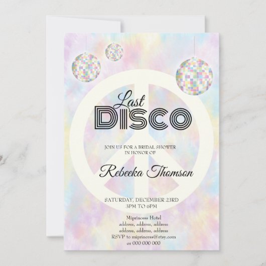 Elegante Retro Disco bal Groovy Vrijgezellenfeest Kaart (Voorkant)