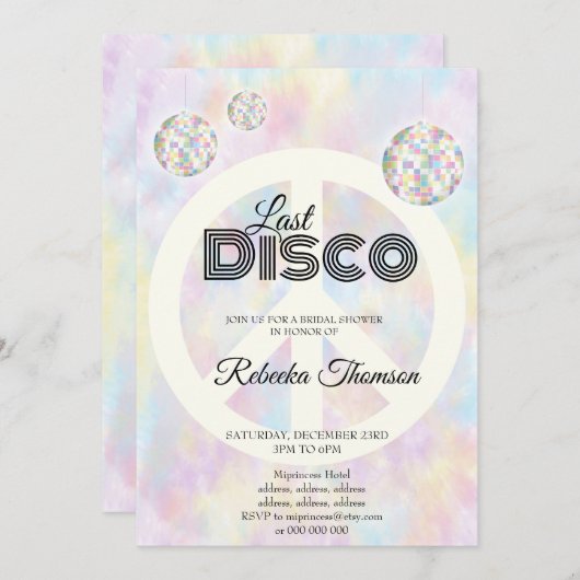 Elegante Retro Disco bal Groovy Vrijgezellenfeest Kaart (Voorkant / Achterkant)