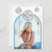 Elegante Retro Disco Groove Vrijgezellenfeest foto Kaart (Achterkant)