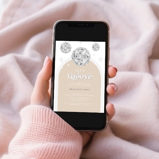 Elegante Retro Disco Groovy Vrijgezellenfeest foto Kaart