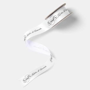 Elegante Retro-EN- Aangepaste Namen en Monogrammen Satijnen Lint