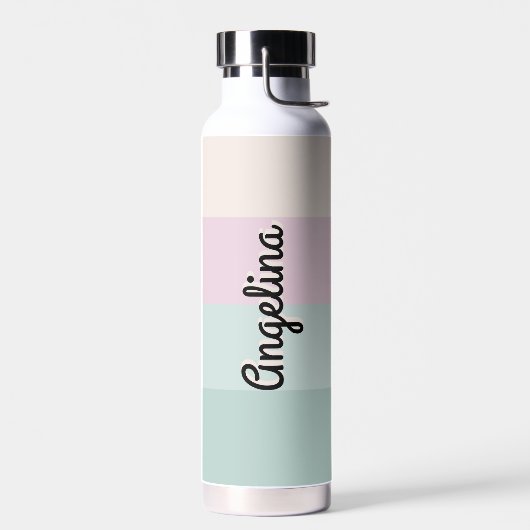 Elegante Retro Gepersonaliseerde Naam Bedrijf Waterfles (Links)
