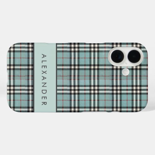 Elegante retro geruit Case-Mate iPhone case (Achterkant (horizontaal))