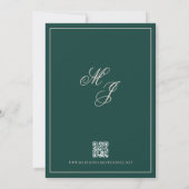Elegante Retro Geruite Groen Beige Bruiloft Save The Date (Achterkant)