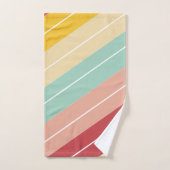 Elegante Retro Gestreepte Gepersonaliseerde Bad Handdoek (Handdoek)