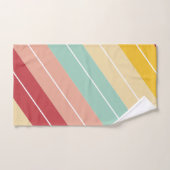 Elegante Retro Gestreepte Gepersonaliseerde Bad Handdoek (Handdoek)