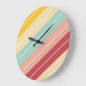 Elegante Retro Gestreepte Gepersonaliseerde Grote Klok (Hoek)