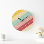 Elegante Retro Gestreepte Gepersonaliseerde Grote Klok (Huis)