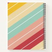 Elegante Retro Gestreepte Gepersonaliseerde Notitieboek (Achterkant)