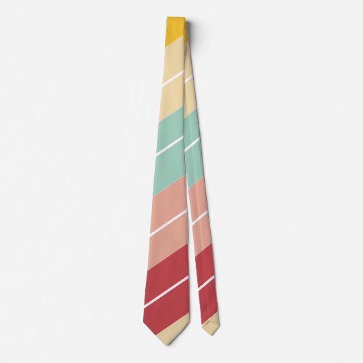 Elegante Retro Gestreepte Gepersonaliseerde Stropdas (Voorkant)