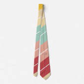 Elegante Retro Gestreepte Gepersonaliseerde Stropdas (Achterkant)