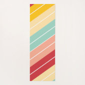 Elegante Retro Gestreepte Gepersonaliseerde Yogamat (Achterkant)