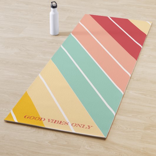 Elegante Retro Gestreepte Gepersonaliseerde Yogamat (In situ)