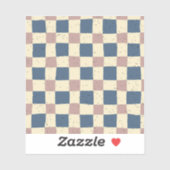 Elegante retro gingham Blauw Roze Scrapbooking Sticker (Vel)