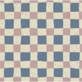 Elegante retro gingham Blauw Roze Scrapbooking Sticker (Voorkant)