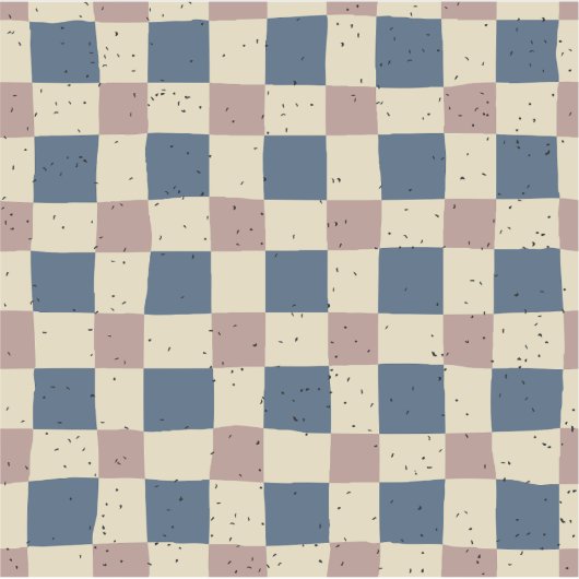 Elegante retro gingham Blauw Roze Scrapbooking Sticker (Voorkant)