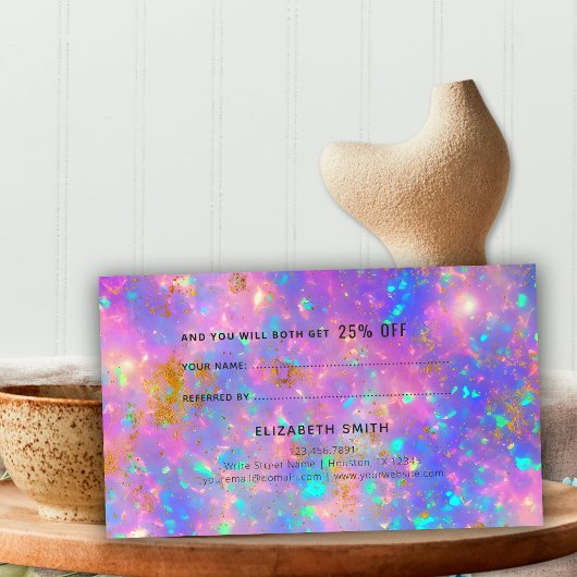 Elegante Retro Gold Fire Opal Stone Verwijzing Visitekaartje