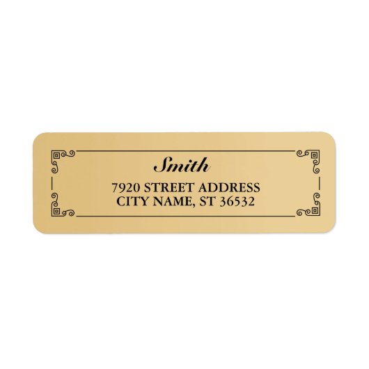 Elegante Retro Gouden Gradiënt Etiket (Voorkant)