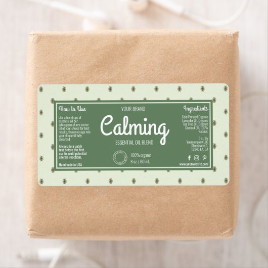 Elegante Retro Groene Cosmetica Dropper Flesetiket Etiket (Insitu)