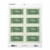 Elegante Retro Groene Cosmetica Dropper Flesetiket Etiket (Full Sheet)