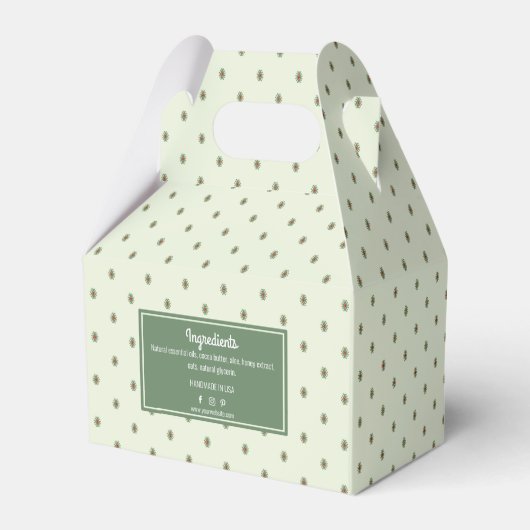 Elegante Retro Groene Zeep Bar Box Merk Verpakking Bedankdoosjes (Achterkant)