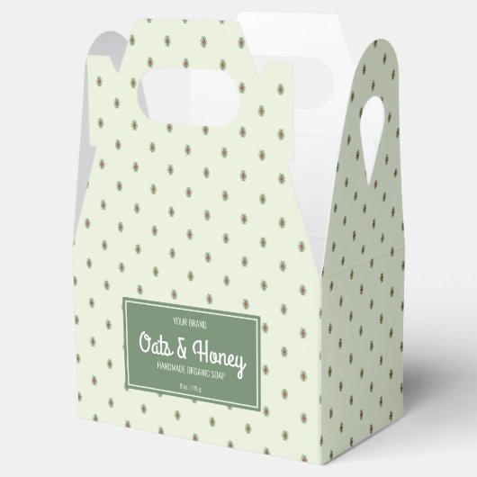 Elegante Retro Groene Zeep Bar Box Merk Verpakking Bedankdoosjes (Geopend)