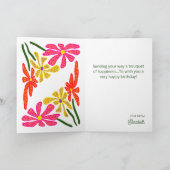 Elegante Retro Groovy Hippie Bloem Verjaardag Kaart (Binnen)