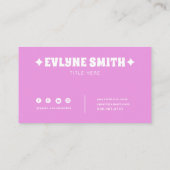 Elegante Retro Groovy Paarse Kleurrijke Bloemmoder Visitekaartje (Achterkant)