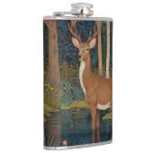 Elegante retro herten boho bos groen heupfles (Rechts)