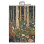 Elegante retro herten boho bos groen heupfles (Achterkant)