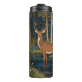 Elegante retro herten boho bos groen thermosbeker (Voorkant)
