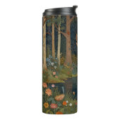 Elegante retro herten boho bos groen thermosbeker (Gedraaid links)
