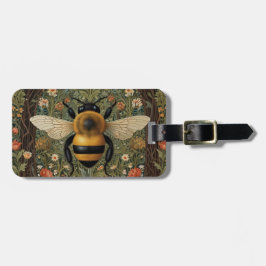 Elegante retro hommel boho botanische bloemkunst bagagelabel