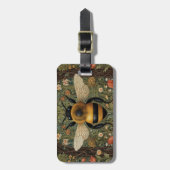Elegante retro hommel boho botanische bloemkunst bagagelabel (Voorkant verticaal)