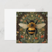 Elegante retro hommel boho botanische bloemkunst kaart (Voorkant / Achterkant)