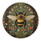 Elegante retro hommel boho botanische bloemkunst keramische knop (Voorkant)