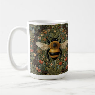 Elegante retro hommel boho botanische bloemkunst koffiemok