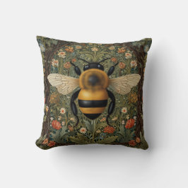 Elegante retro hommel boho botanische bloemkunst kussen