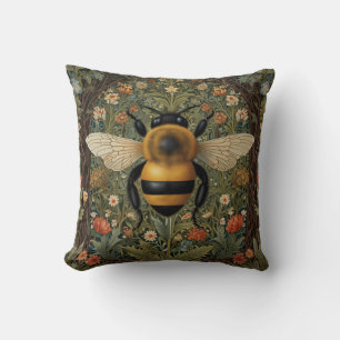 Elegante retro hommel boho botanische bloemkunst kussen