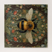 Elegante retro hommel boho botanische bloemkunst legpuzzel (Horizontaal)