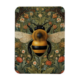 Elegante retro hommel boho botanische bloemkunst magneet