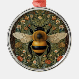 Elegante retro hommel boho botanische bloemkunst metalen ornament